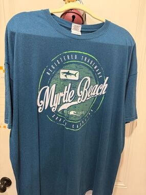 Gildan Teal Myrtle Beach Graphic Short Sleeve Tee